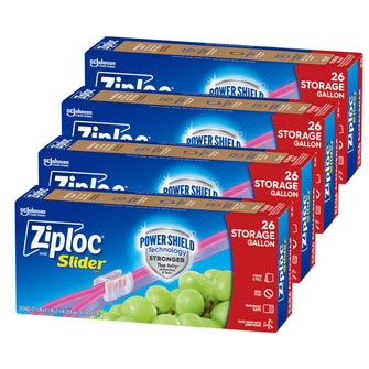 Ziploc Slider Freezer Gallon & Quart Bags with Power Shield Technology,  104 ct.