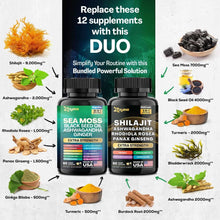 Zoyava Dynamic Vitality Bundle, Sea Moss and Shilajit Bundle, Sea Moss 7000mg, Black Seed Oil 4000mg, Ashwagandha 2000mg, Ginger & Shilajit 9000mg, Rhodiola Rosea 1000mg, Panax Ginseng (60 Count)