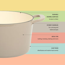 Martha Stewart Everyday Eastwick 7 Quart Enamel on Cast Iron Dutch Oven Taupe