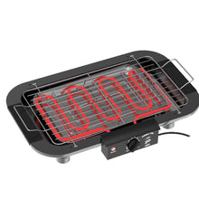 LASIEYO Electric Smokeless Grill, Non-Stick BBQ Grill Indoor Outdoor Barbecue Grill, Adjustable Temperature Control High Power Portable Removable Stand Grill for Cooking BBQ Party, Black