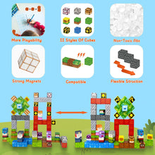 Crtynell 100pcs Magnetic Blocks - Build a Plants Wars Set, Magnetic Building Blocks Toddler Toys STEM Sensory Outdoor Toys for Boys and Girls Ages 3+, Birthday Gifts for Kids