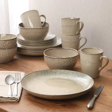 Gibson Elite Jasper 16 Piece Plates and Bowls Reactive Glaze Dishes Stoneware Ceramic Dinnerware Set - Service for 4 - Brands For Less USA