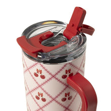 Thyme & Table 24oz Stainless Steel Luna Tumbler with Handle and Dual Straw Lid, Lace