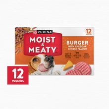 Purina Moist and Meaty Dry Dog Food, Burger with Cheddar Cheese Flavor, 12 Count