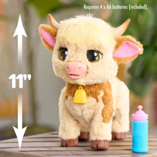 furReal Maggie the Feed & Follow Cow, 11 Inch Interactive Plush Cow, Boys and Girls Ages 4 Up