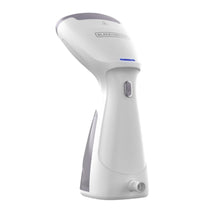 Vaporizador de prendas compacto BLACK+DECKER de 1000 W con bomba de calor, depósito de agua extraíble y calentamiento rápido. 