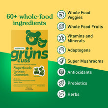 Gruns Kids Sugar-Free Super Greens Gummies, 21+ Vitamins & Minerals, 60 Organic Ingredients, Ages 2+, 12 Servings - Brands For Less USA