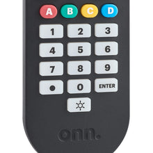 onn. Universal 6-Device Remote, Black, Compatible for TV, DVD, Streaming, Audio, Soundbar