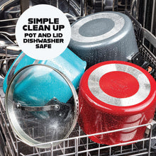 Gotham Steel 5 Qt Nonstick Pasta Pot with Strainer Lid & Twist and Lock Handles, Multipurpose Stock Pot, Dishwasher Safe, Aqua Blue - Brands For Less USA