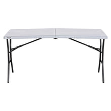 Lifetime 5 Foot Rectangle Fold-in-Half Table, Indoor/Outdoor Essential, Gray, 60.3" x 25.5" - Brands For Less USA
