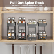 AOKIWO 2 Packs Pull Out Slide-Out Spice Rack Organizer for Cabinets,Multi-Purpose Kitchen Cabinet Organizer, Suitable for Cabinet Size 12"Hx11"Dx5"W, Black