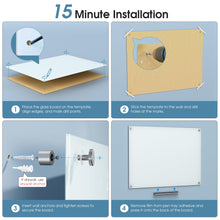 MaxGear 36" x 24" Magnetic Glass Whiteboard, Tempered Glass Dry Erase Board with Markers & Eraser for Office Home