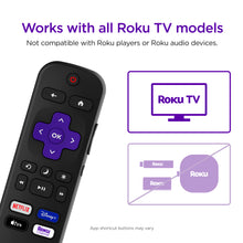 Roku TV Remote Control - Simple Setup & App Shortcuts - Compatible with Roku TV models ONLY - Black