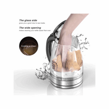 Electric Kettle, 1.7L Glass Boiler Electric Tea Kettle with Blue LED Indicator Light, Silver