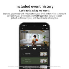onn Indoor Camera Wired, 1080p HDR Video, with Google Home and Gemini – Search Video History, Event Descriptions