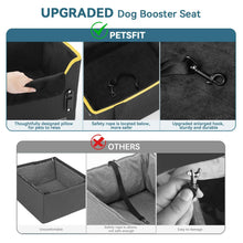PETSFIT Pet Booster Car Seat for Small Dogs, Puppy Stable Car Seat for Car with Clip-On Leash,Up to 25lbs，Black