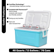 Igloo 48 QT Laguna Hard-Sided Ice Chest Cooler, Aqua Blue and White - Brands For Less USA
