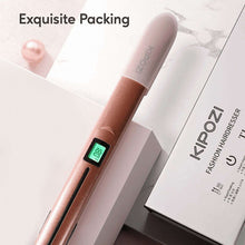 KIPOZI Nano Negative Ion Flat Iron, Anti-Static Hair Straightener with 1 inch Floating Titanium Plates, Champagne Gold