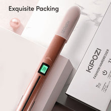 KIPOZI Nano Negative Ion Flat Iron, Anti-Static Hair Straightener with 1 inch Floating Titanium Plates, Champagne Gold