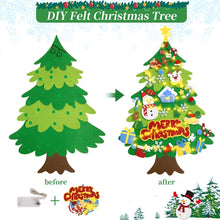 Jubtucc DIY Felt Christmas Tree Set with Light String, 38 Pcs Christmas Ornaments, 3.6 ft Wall Hanging Christmas Decorations for Kids Gifts New Year