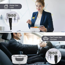 Electric Lunch Box Food Heater, AOKIWO 80W Electric Heating Lunch Boxes for Car/Men/Adults/Home/Work, 1.5L Removable 304 Stainless Steel Container, 110V/12V/24V, with Fork & Spoon - Brands For Less USA