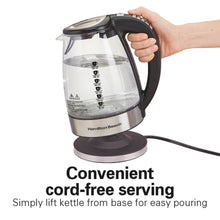 Hamilton Beach Temperature-Control Electric Glass Kettle, Tea & Water Kettle, 1.7L with Auto Shutoff and Ultra-Fast Heating