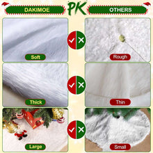DAKIMOE Christmas Tree Skirt White Plush Skirts Xmas Decorations for Merry Christmas Party Faux Fur, 30 inches