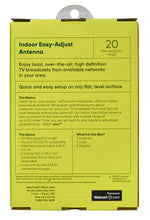 onn Indoor TV Antenna with Easy Adjust, 20 Miles Range, Includes Coaxial Cable, Supports NextGen TV, 4K/8K HD, UHF and VHF