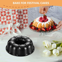Vesteel 10 inch Bundt Cake Pan, Non-Stick Pan for Baking Brownie Flan Meatloaf, Carbon Steel Bakeware with Tube for Birthday Wedding Events, Heavy Duty & Durable - Black - Brands For Less USA