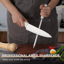 Walchoice 15 Pieces Knife Set with Block, High Carbon Stainless Steel Kitchen Knife Set with Sharpener, Rust Resistant & Dishwasher Safe