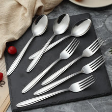 Mirdinner Dinner Forks and Spoons Set, Stainless Steel Silverware Flatware Set, Salad Fork and Soup Spoon, Using for Home, Kitchen or Restaurant, Mirror Polished, Dishwasher Safe