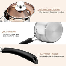 Walchoice 1 Quart Saucepan, Stainless Steel Soup Milk Pan with Transparent Lid - Brands For Less USA