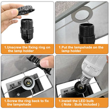 HadinEEon Bedside Table Lamps with 2 Phone Stands, Gray