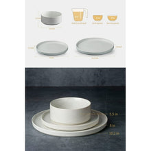Famiware 12-Piece Stoneware Dinnerware Set with Plates & Bowls for 4, White