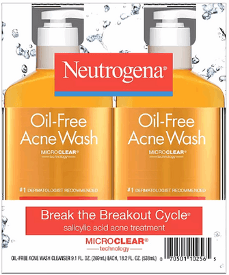 Neutrogena Oil-Free Acne Face Wash, 9.1 fl. oz., 2 pk.