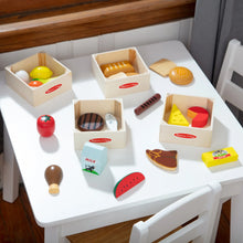 Melissa & Doug Food Groups - 21 Wooden Pieces and 4 Crates, Multi