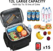 ATRIPACK Lunch Box for Men, Mens Lunch Bag with Webbing Leakproof Insulated Large Capacity Cooler Bag with Adjustable Shoulder Strap(12.3L Black) - Brands For Less USA