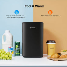 Mini refrigerador AstroAI, refrigerador compacto, refrigerador personal portátil de 6 l con capacidad para 8 latas, para maquillaje y cuidado de la piel, con una sola puerta, para el hogar y el coche, color negro, para regalos. 