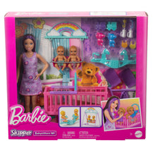 Barbie Skipper Babysitter Doll with Twin Nursery Playset with Crib, Swing, See-Saw & Accessories