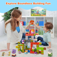 Crtynell 100pcs Magnetic Blocks - Build a Plants Wars Set, Magnetic Building Blocks Toddler Toys STEM Sensory Outdoor Toys for Boys and Girls Ages 3+, Birthday Gifts for Kids