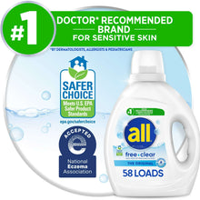 all Free Clear Liquid Laundry Detergent, 73 oz, 58 Loads