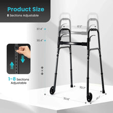 Naipo Compact Folding Walker for Seniors & Adults, Deluxe Lightweight Mobility Aids Walker with 5" Wheels and Trigger Release up to 300 lbs, Aluminium - Brands For Less USA