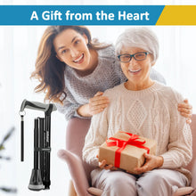 REHAND Adjustable Foldable Walking Cane for Seniors - Lightweight Heavy Duty Canes with Non-Slip Grip, Collapsible Design (Black) - Brands For Less USA