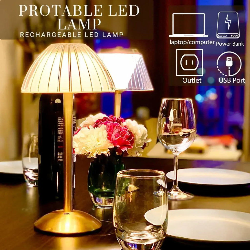 Neoglint Touch Cordless Rechargeable LED Lamp with 3 Light Colors, USB ...