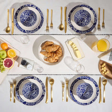 Thyme & Table Nova 12-Piece Ceramic Dinnerware Set Blue and White - Brands For Less USA