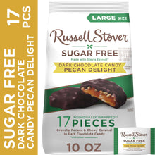 RUSSELL STOVER Sugar Free Dark Chocolate Pecan Delights Candy, 10 oz. bag
