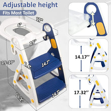 Primlect Potty Training Toilet Seat, 2 in 1 with Ladder, Adjustable Height ,for Ages 1-3, Blue - Brands For Less USA