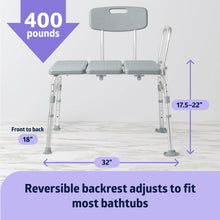 Medline Shower and Bathtub Chair Transfer Bench, Sturdy, 400 lb Weight Capacity, Aluminum, Gray - Brands For Less USA