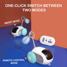 Risehigh Interactive Cat Toys for Indoor Cats 2-Speed Automatic Moving Remote Control Smart Cat Rechargeable Toy with Feathers, Blue