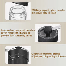 Hand Coffee Grinder, LHKLUK Adjustable Coffee Grinder, Textured ABS Body & Soda-Lime Glass, Ceramic Burr, Compact & Portable for Home/Outdoor/Cold Brew